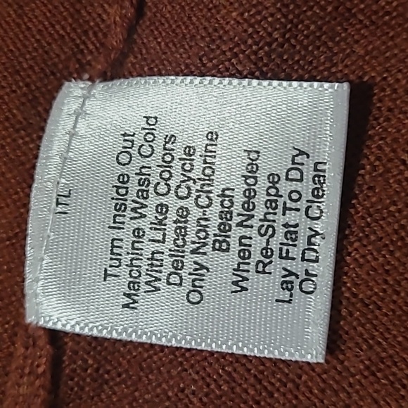 JoS A Bank Traveler Men's L Rust Merino wool Sweater Qtr zip Henley quiet luxury - Picture 10 of 14